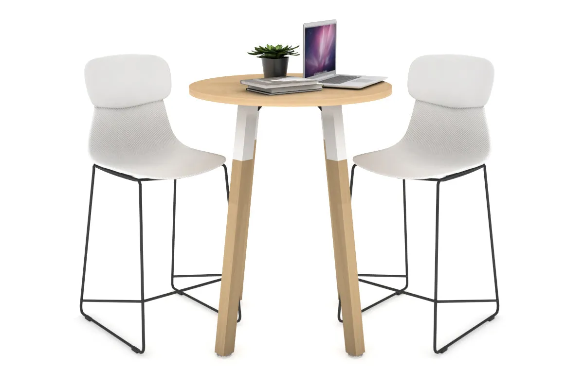 Quadro Counter Wood Legs Round Table [600 mm]