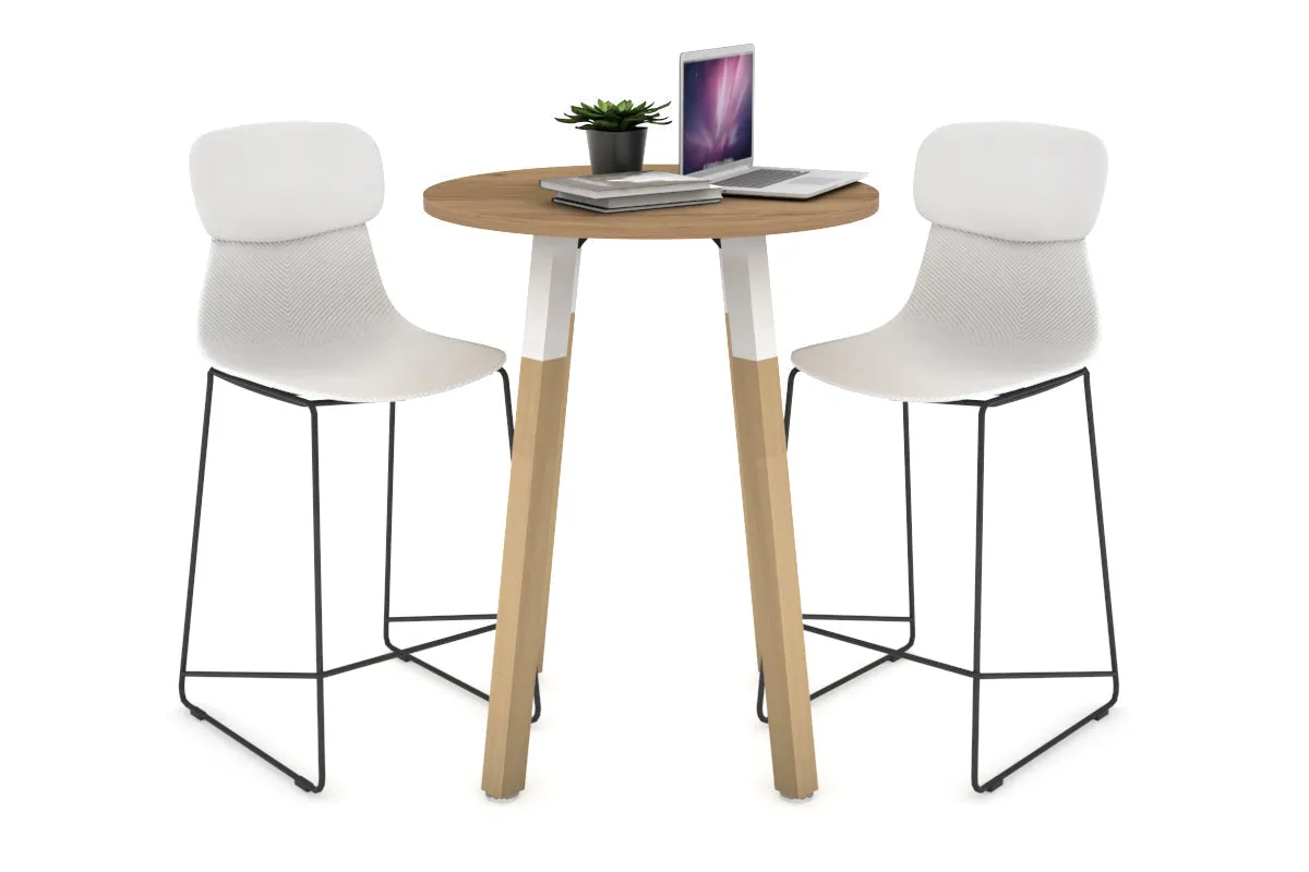 Quadro Counter Wood Legs Round Table [600 mm]