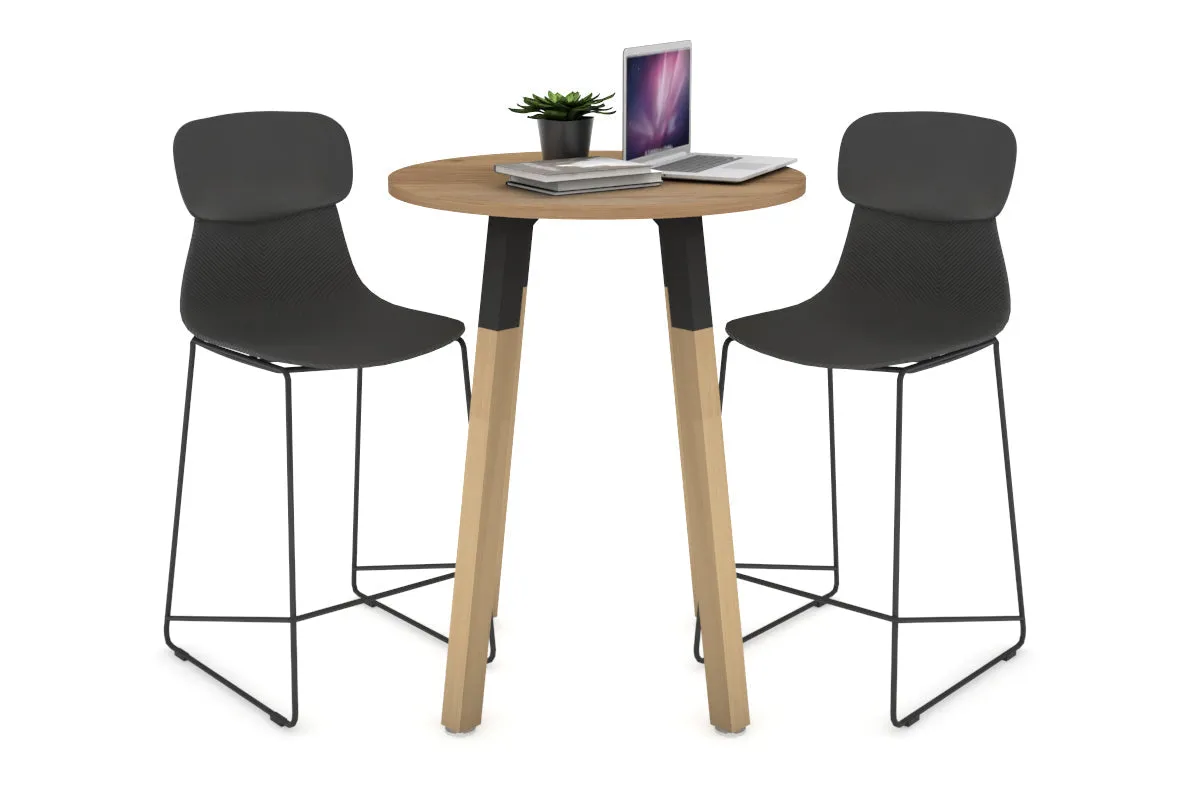 Quadro Counter Wood Legs Round Table [600 mm]