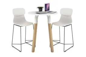 Quadro Counter Wood Legs Round Table [600 mm]