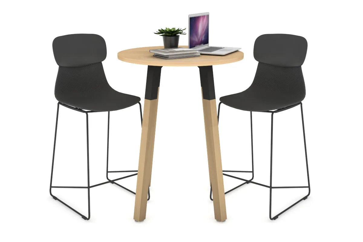 Quadro Counter Wood Legs Round Table [600 mm]