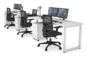 Quadro Loop Legs 3 Person Run Office Workstation [1600L x 700W]