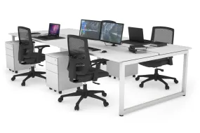 Quadro Loop Legs 4 Person Office Workstation [1600L x 700W]