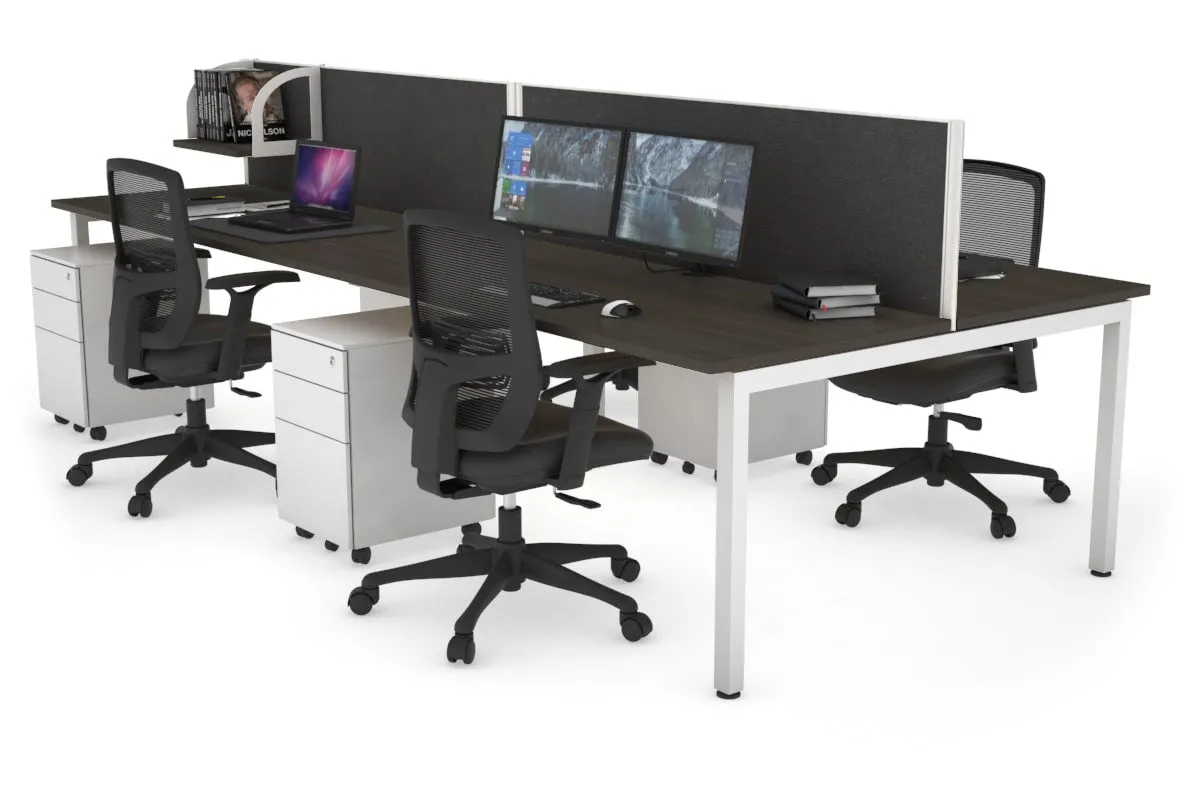 Quadro Square Legs 4 Person Office Workstation [1400L x 700W]