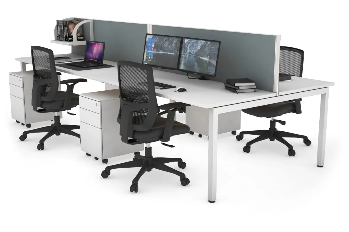 Quadro Square Legs 4 Person Office Workstation [1400L x 700W]