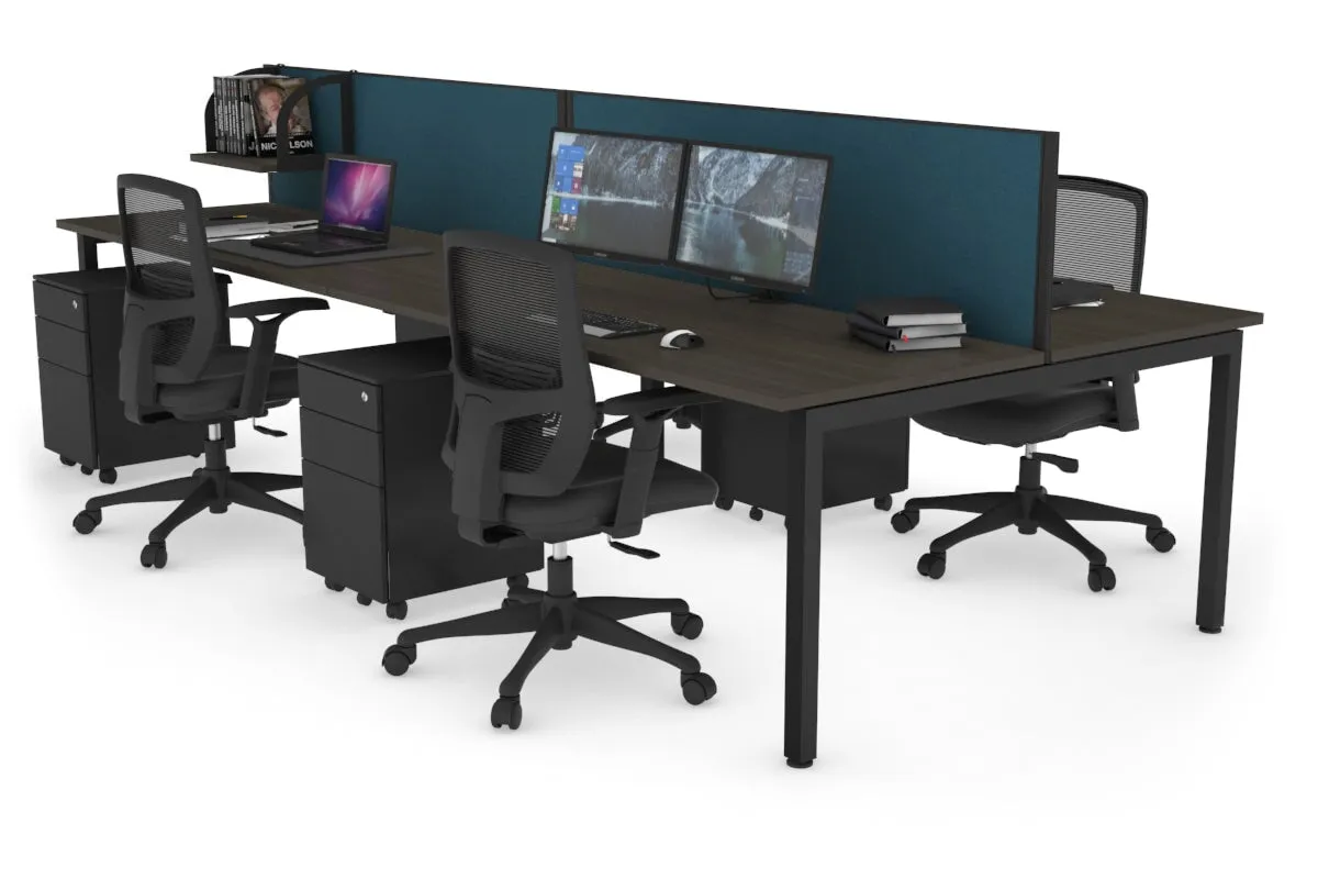 Quadro Square Legs 4 Person Office Workstation [1400L x 700W]