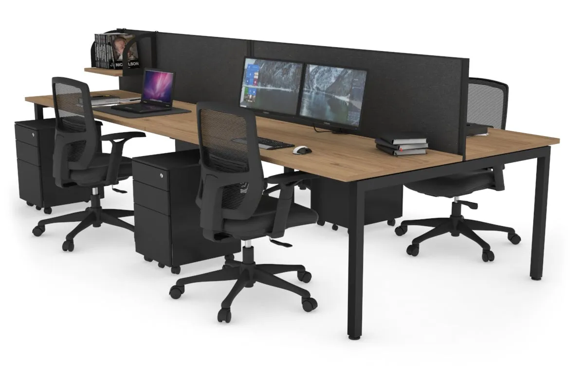 Quadro Square Legs 4 Person Office Workstation [1400L x 700W]