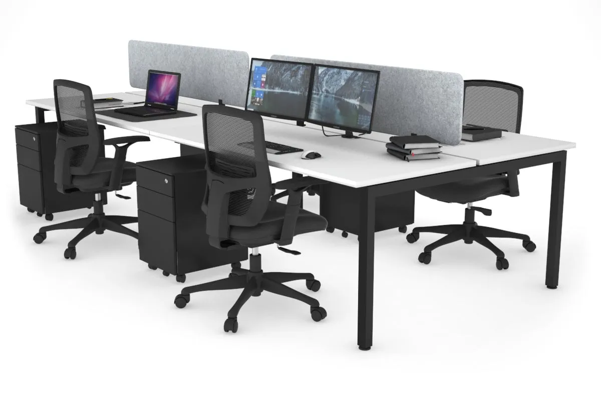 Quadro Square Legs 4 Person Office Workstation [1400L x 700W]