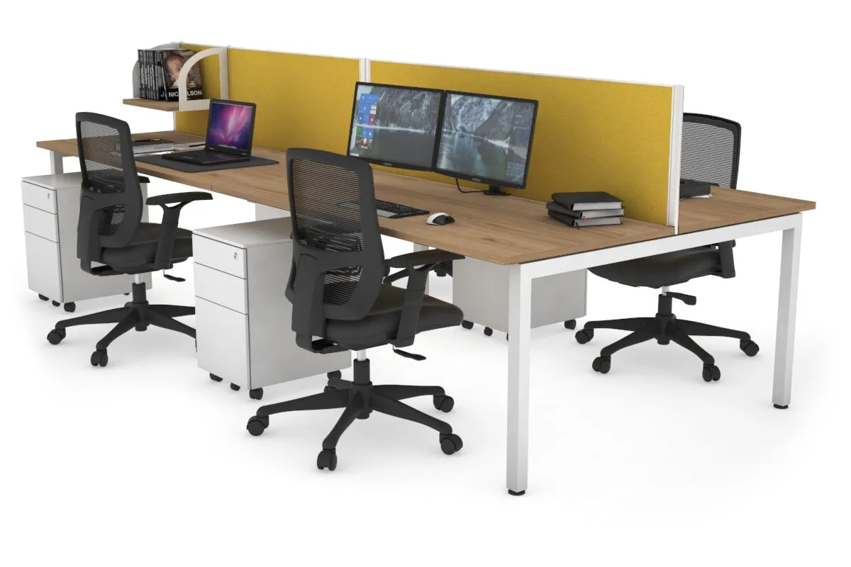 Quadro Square Legs 4 Person Office Workstation [1400L x 700W]