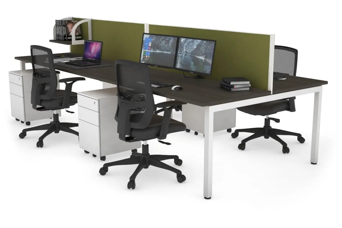 Quadro Square Legs 4 Person Office Workstation [1400L x 700W]