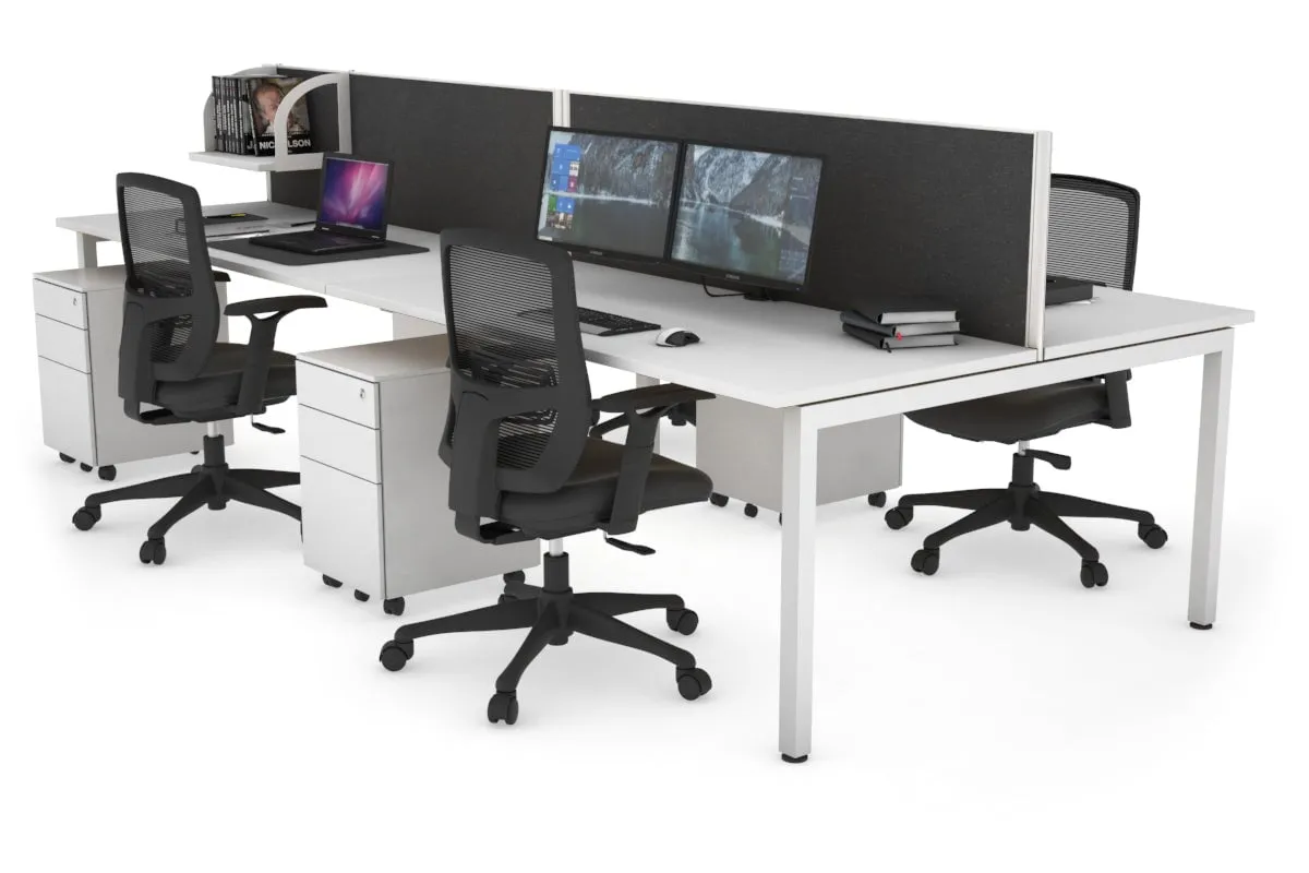 Quadro Square Legs 4 Person Office Workstation [1400L x 700W]