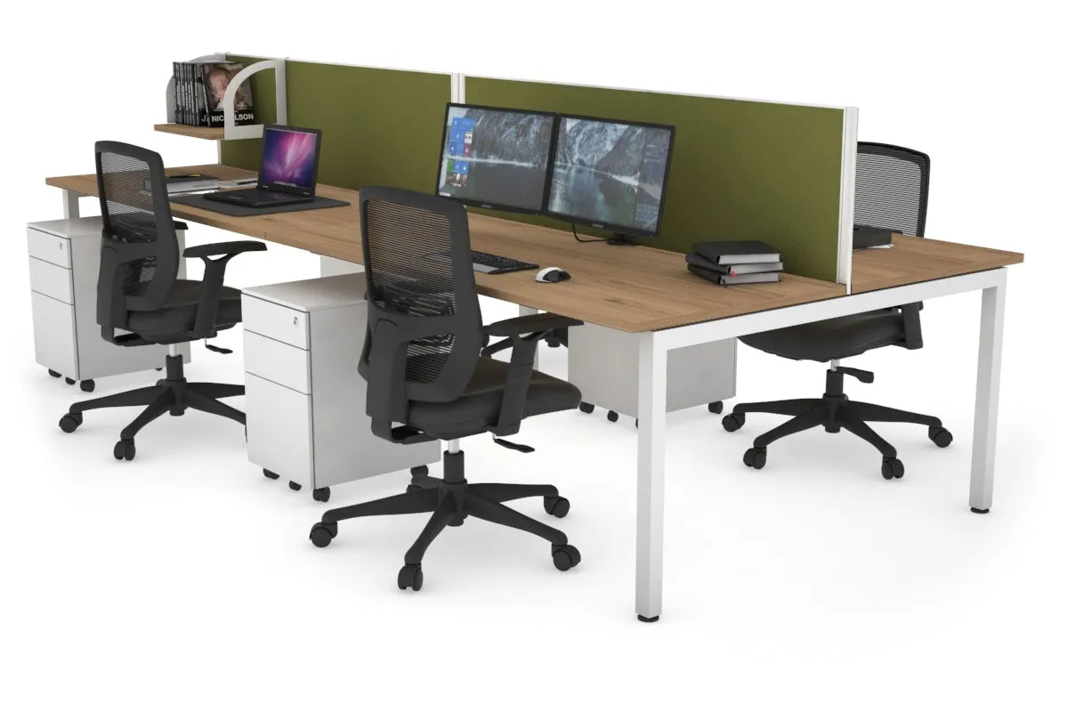 Quadro Square Legs 4 Person Office Workstation [1400L x 700W]