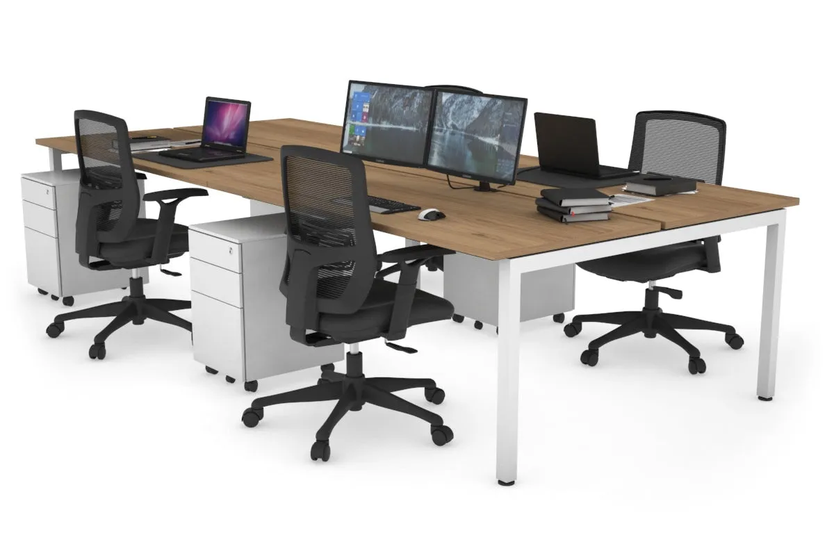 Quadro Square Legs 4 Person Office Workstation [1400L x 700W]