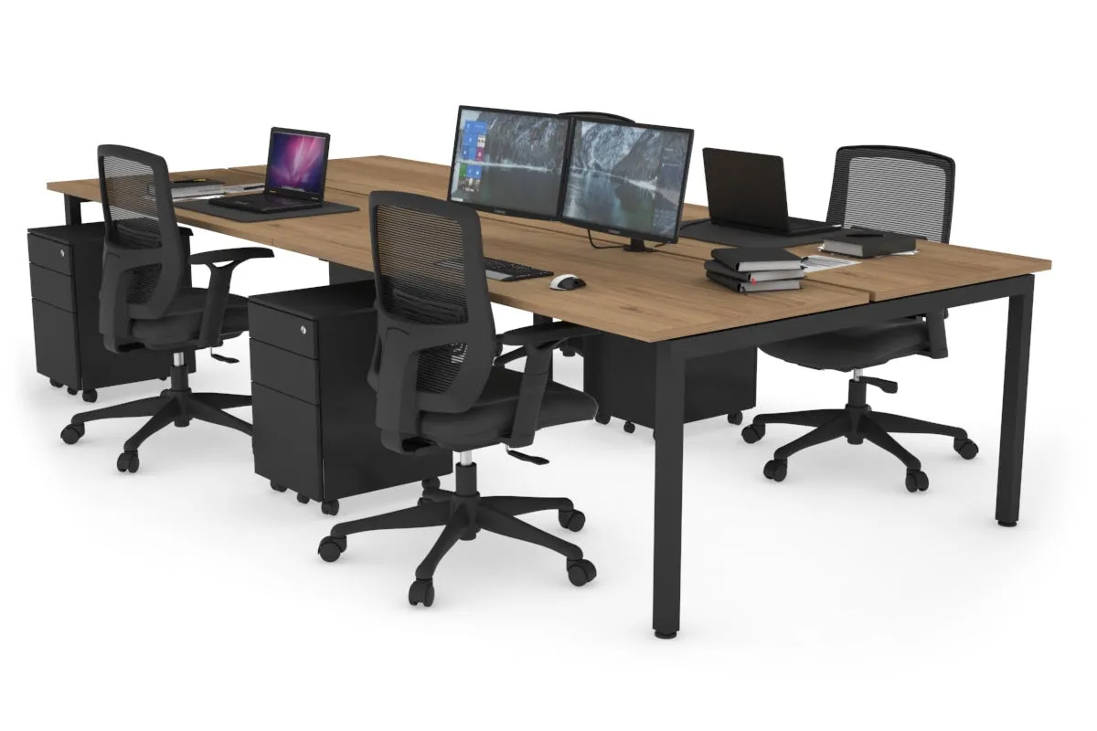 Quadro Square Legs 4 Person Office Workstation [1400L x 700W]