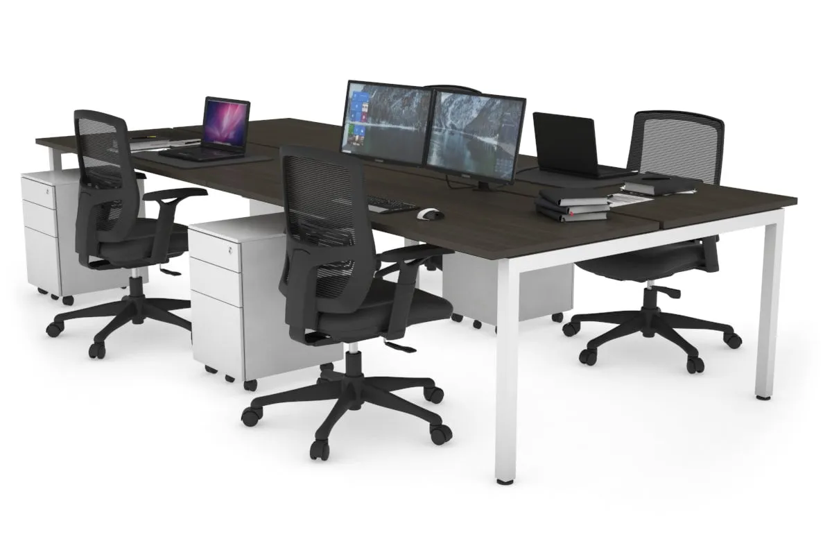 Quadro Square Legs 4 Person Office Workstation [1400L x 700W]