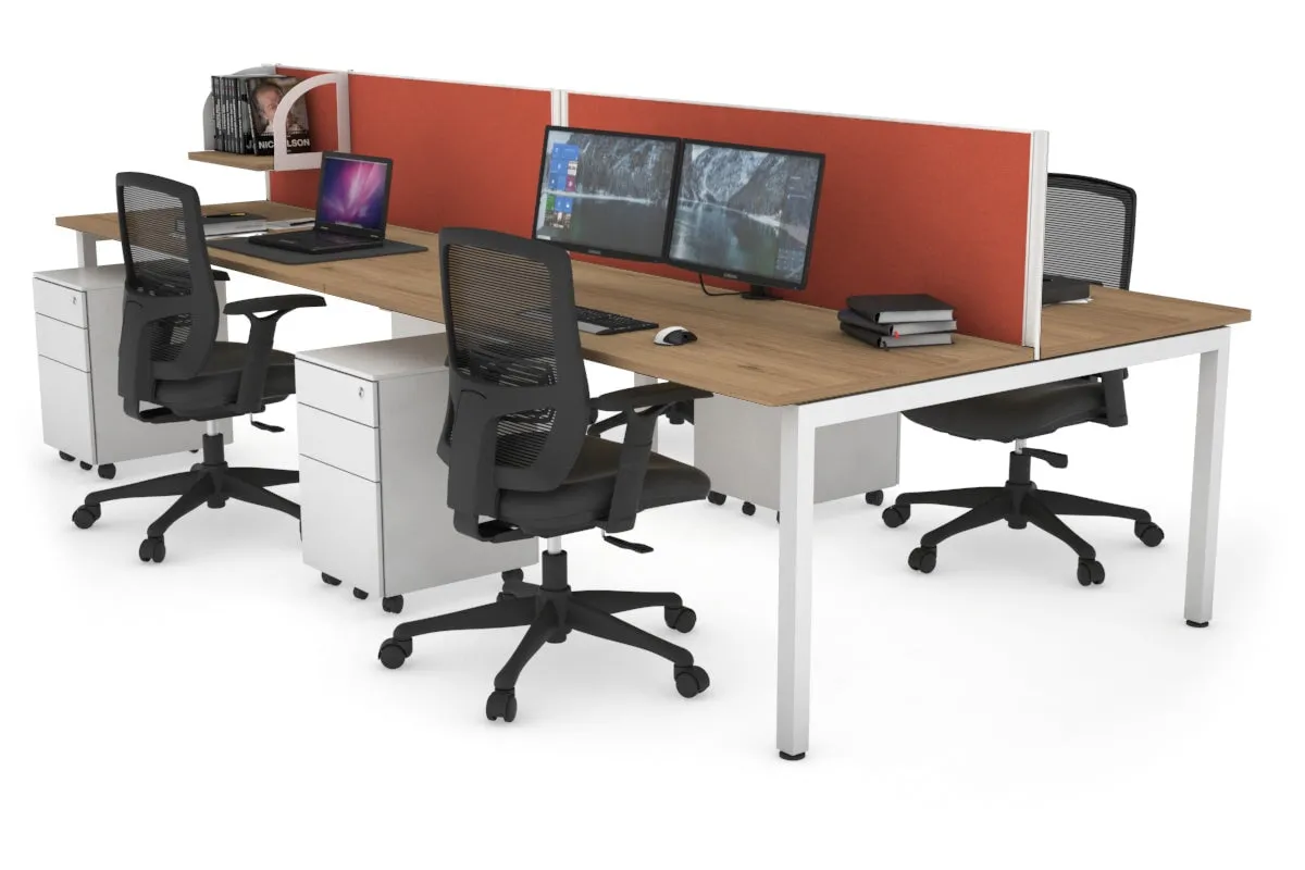 Quadro Square Legs 4 Person Office Workstation [1400L x 700W]