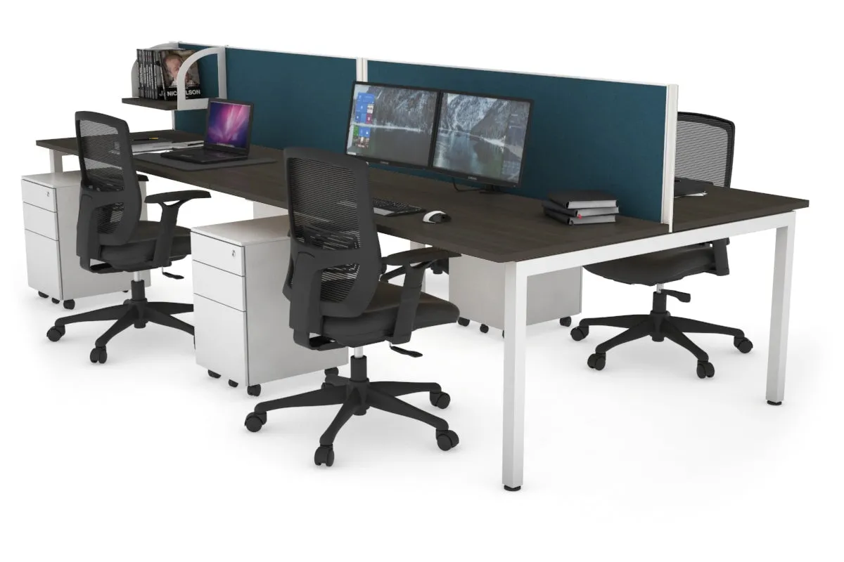 Quadro Square Legs 4 Person Office Workstation [1400L x 700W]