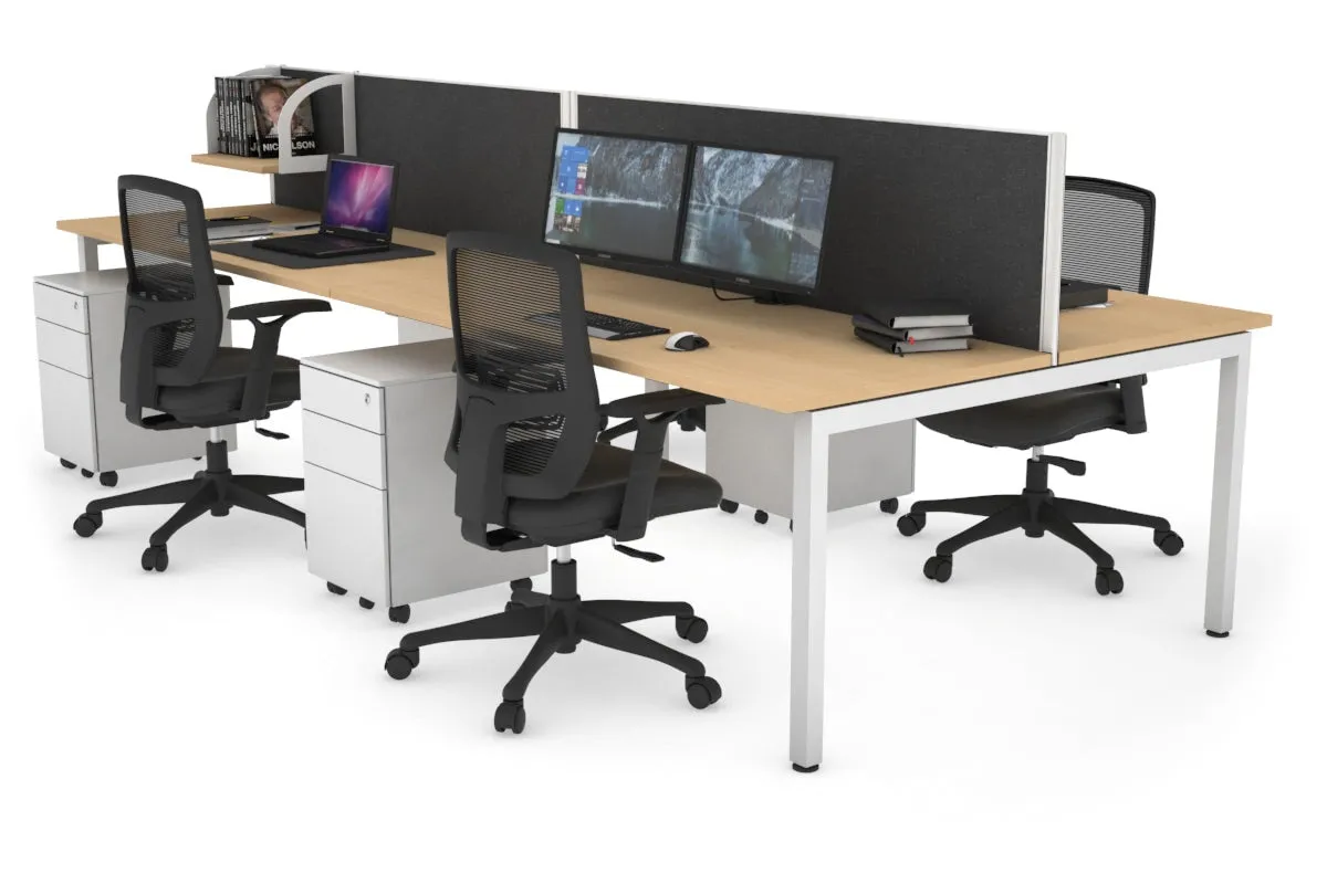 Quadro Square Legs 4 Person Office Workstation [1400L x 700W]