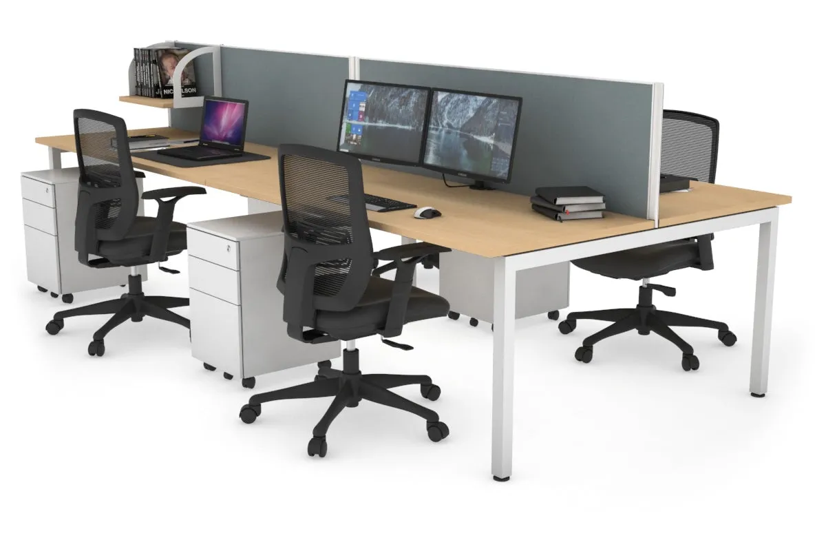 Quadro Square Legs 4 Person Office Workstation [1400L x 700W]