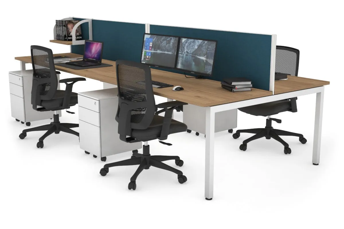 Quadro Square Legs 4 Person Office Workstation [1400L x 700W]