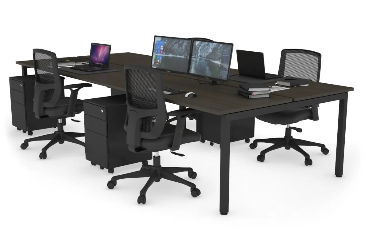 Quadro Square Legs 4 Person Office Workstation [1400L x 700W]