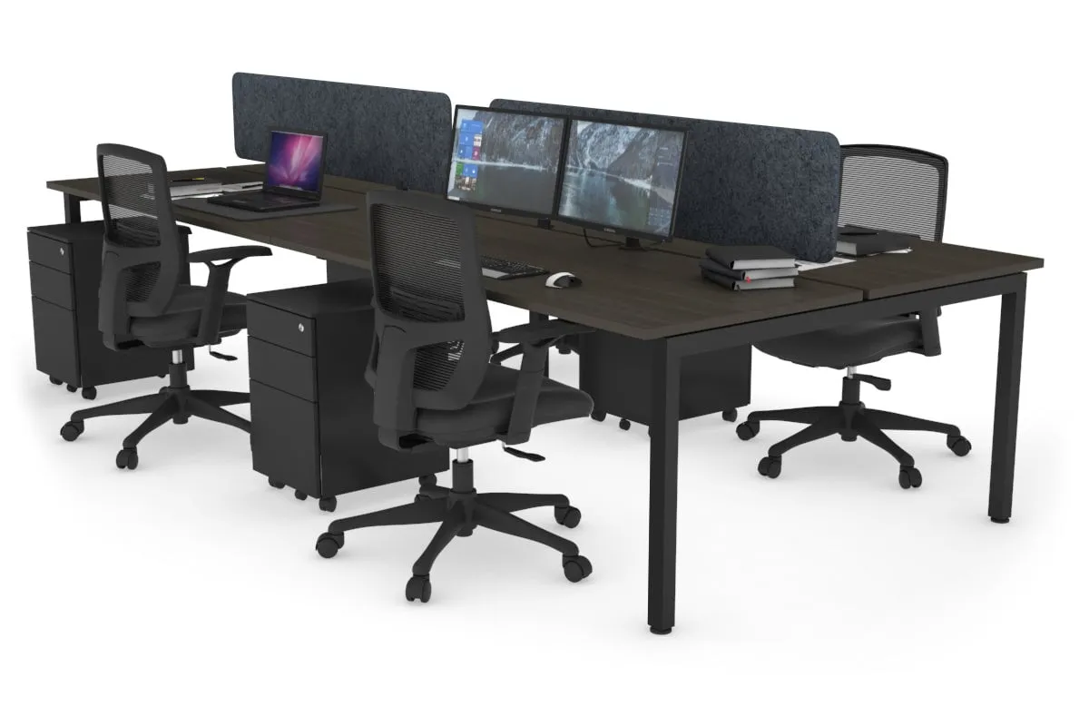 Quadro Square Legs 4 Person Office Workstation [1400L x 700W]