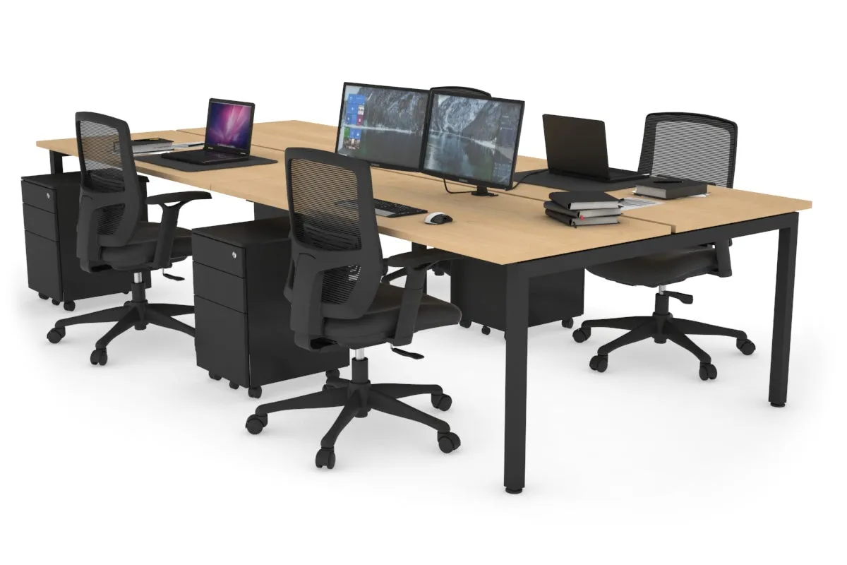 Quadro Square Legs 4 Person Office Workstation [1400L x 700W]