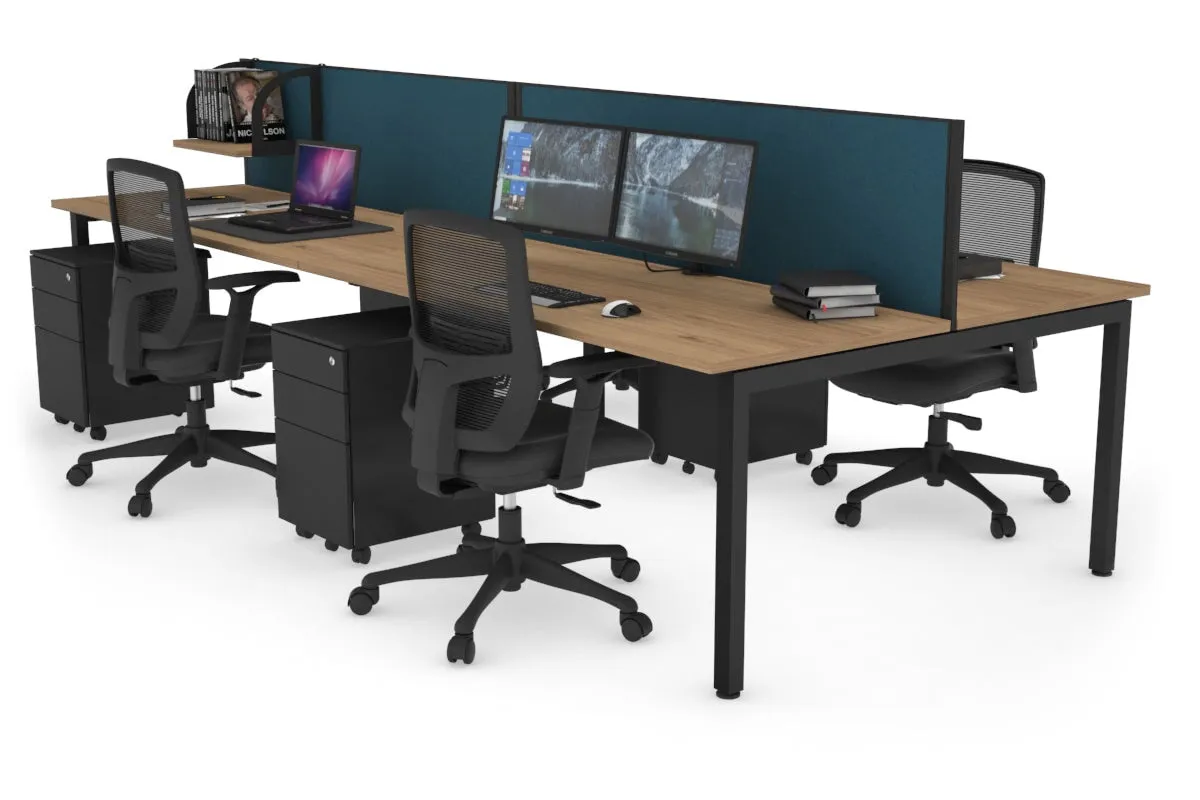 Quadro Square Legs 4 Person Office Workstation [1400L x 700W]