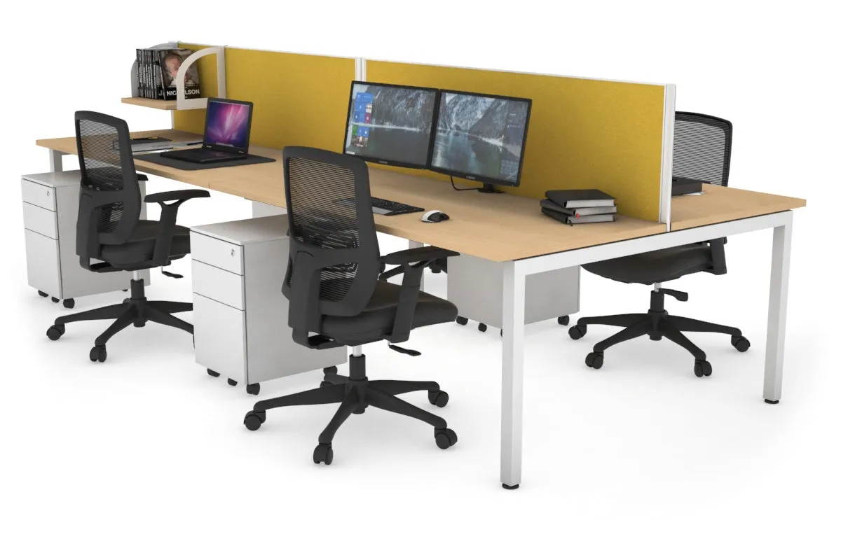 Quadro Square Legs 4 Person Office Workstation [1400L x 700W]