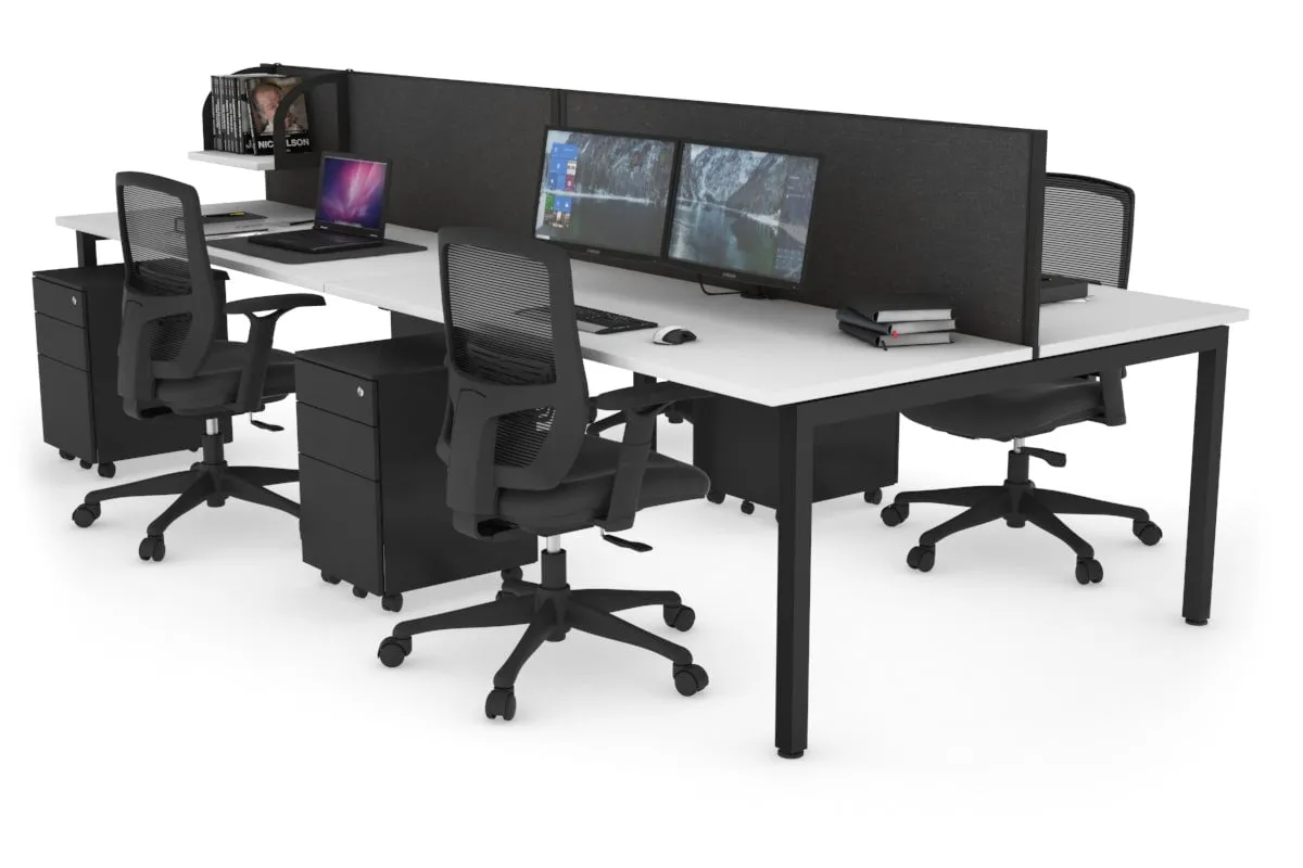 Quadro Square Legs 4 Person Office Workstation [1400L x 700W]