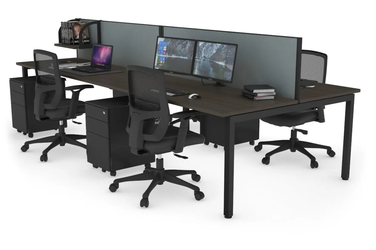 Quadro Square Legs 4 Person Office Workstation [1400L x 700W]