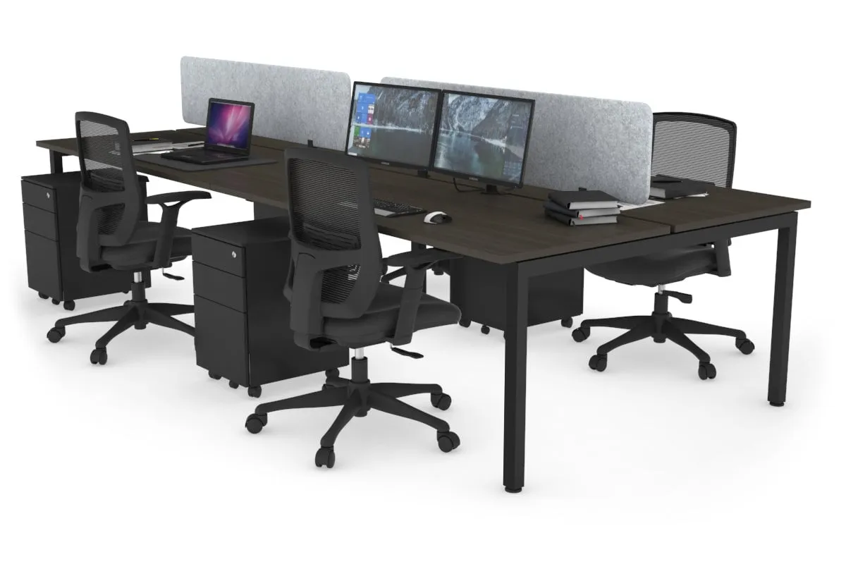 Quadro Square Legs 4 Person Office Workstation [1400L x 700W]