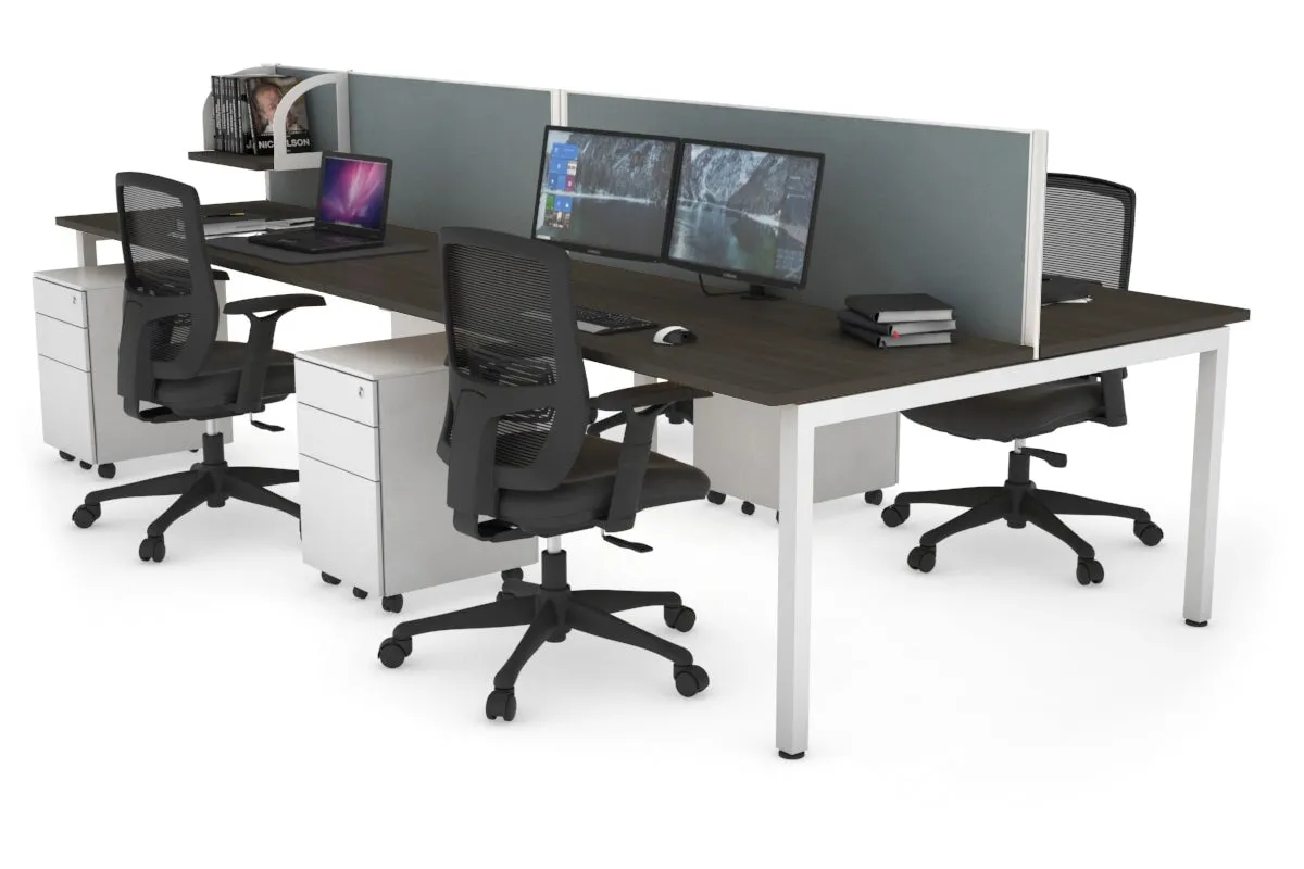 Quadro Square Legs 4 Person Office Workstation [1400L x 700W]