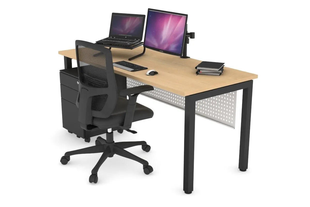 Quadro Square Legs Office Desk [1200L x 800W with Cable Scallop]