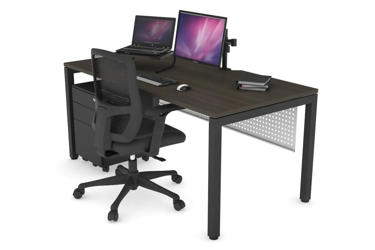 Quadro Square Legs Office Desk [1200L x 800W with Cable Scallop]