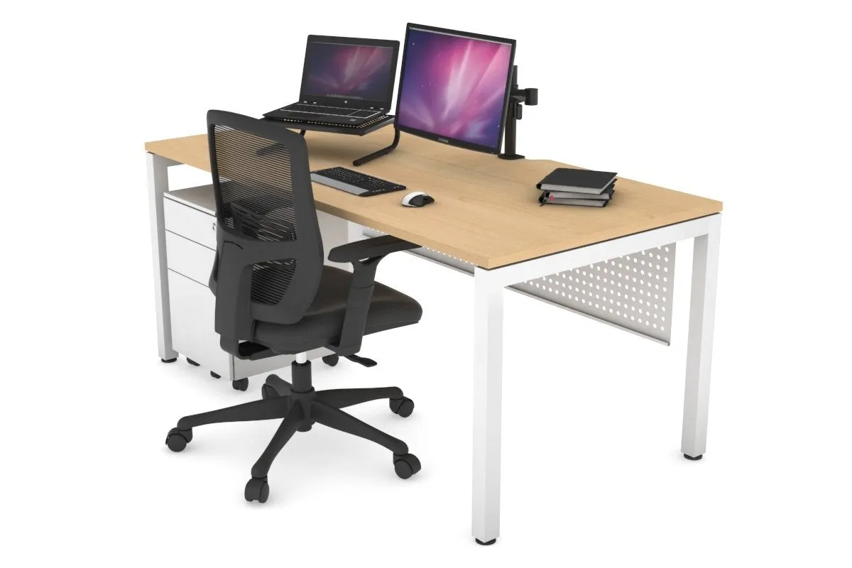 Quadro Square Legs Office Desk [1200L x 800W with Cable Scallop]