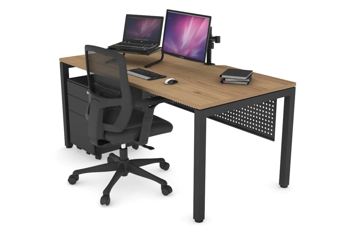 Quadro Square Legs Office Desk [1200L x 800W with Cable Scallop]