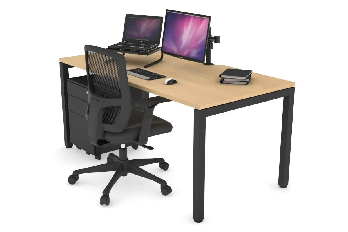 Quadro Square Legs Office Desk [1200L x 800W with Cable Scallop]