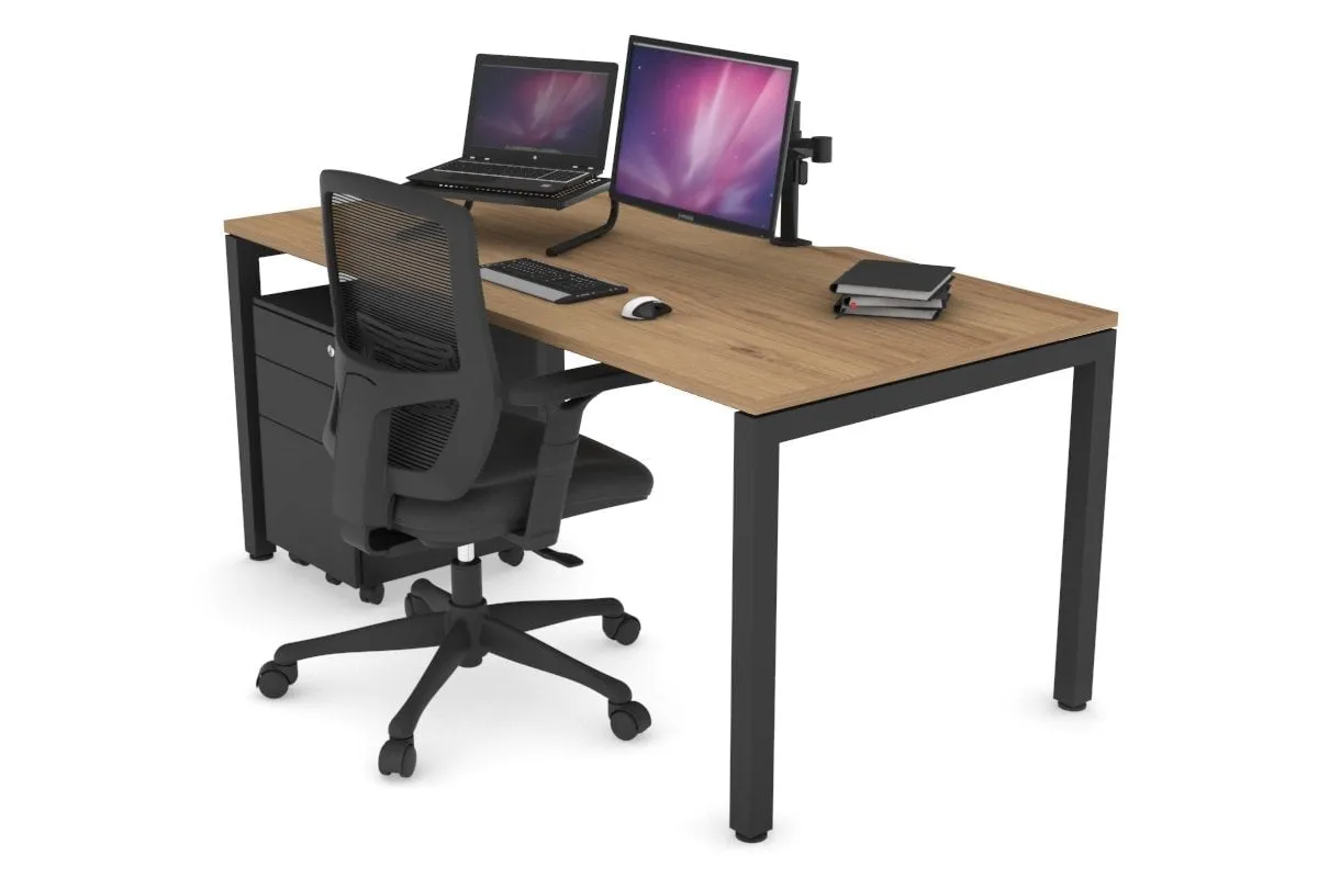 Quadro Square Legs Office Desk [1200L x 800W with Cable Scallop]