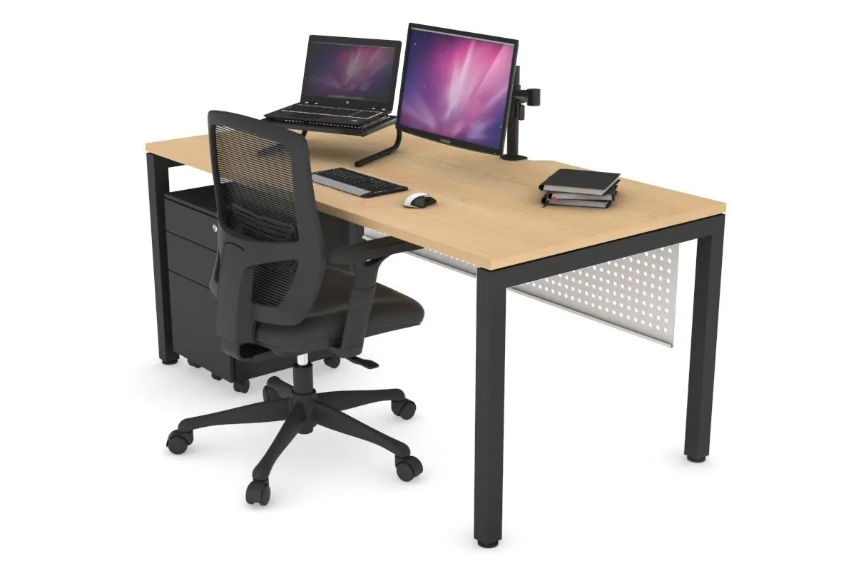 Quadro Square Legs Office Desk [1200L x 800W with Cable Scallop]