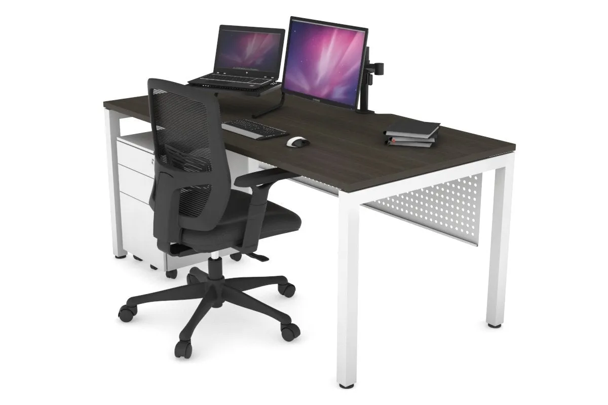 Quadro Square Legs Office Desk [1200L x 800W with Cable Scallop]