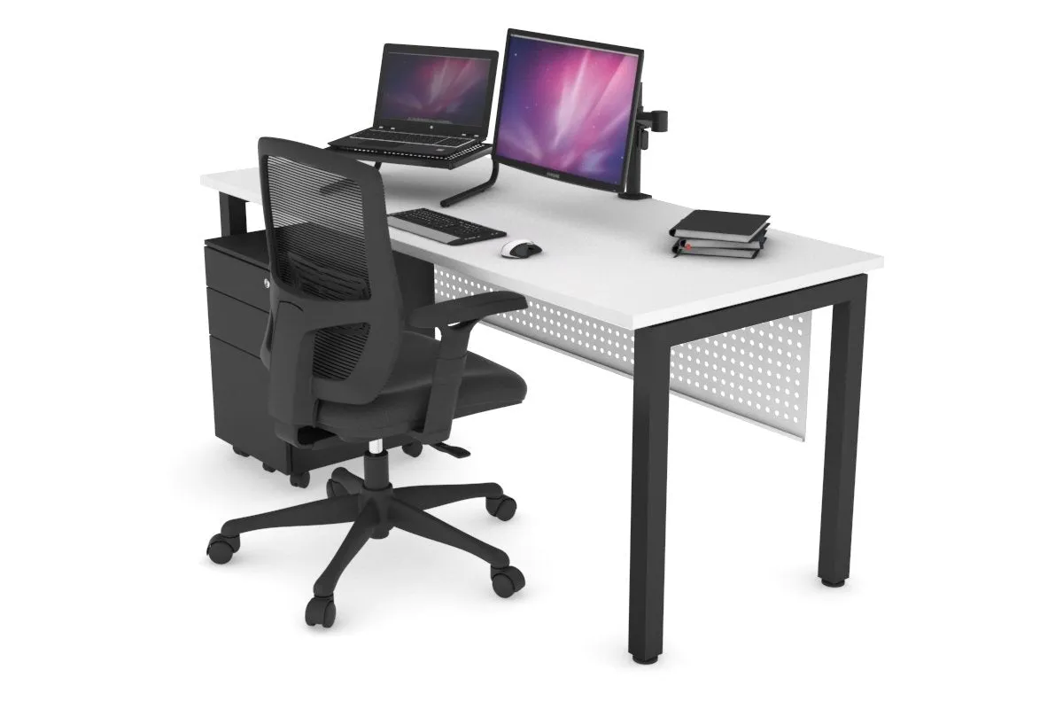 Quadro Square Legs Office Desk [1200L x 800W with Cable Scallop]