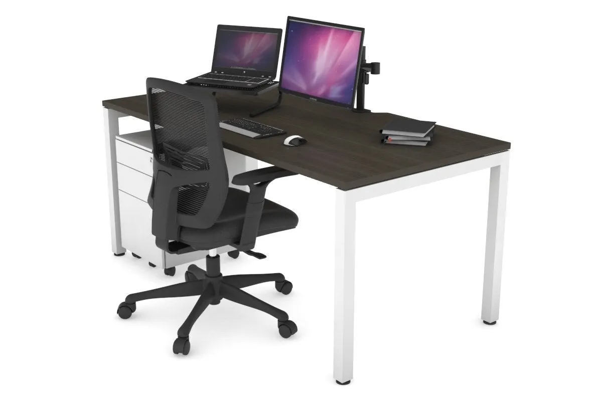 Quadro Square Legs Office Desk [1200L x 800W with Cable Scallop]