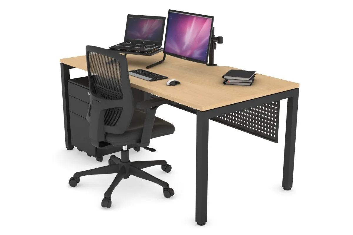 Quadro Square Legs Office Desk [1200L x 800W with Cable Scallop]