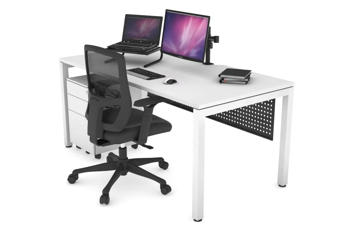 Quadro Square Legs Office Desk [1200L x 800W with Cable Scallop]