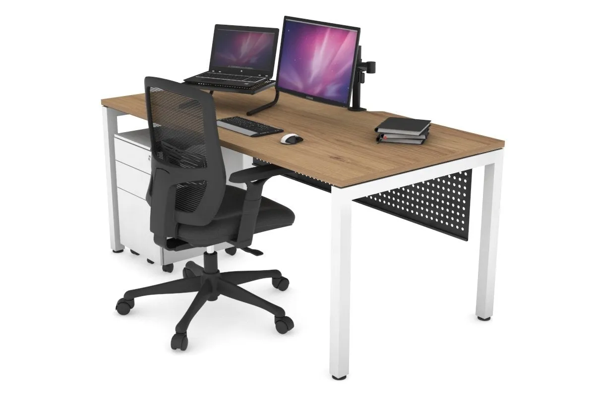 Quadro Square Legs Office Desk [1200L x 800W with Cable Scallop]