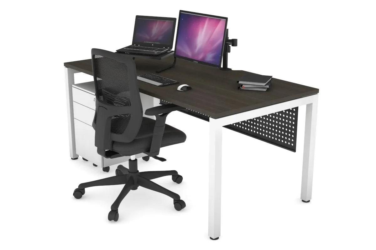 Quadro Square Legs Office Desk [1200L x 800W with Cable Scallop]