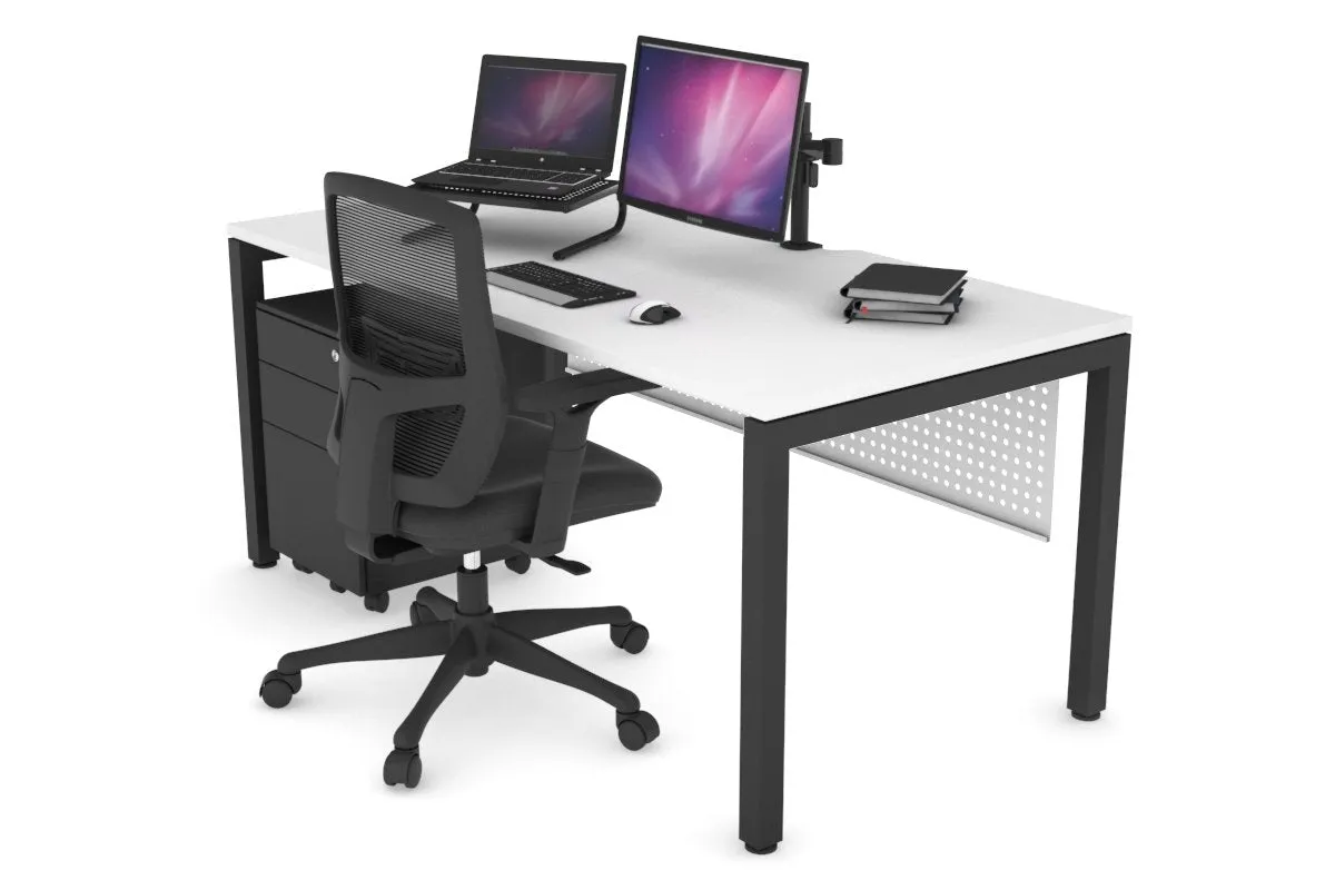 Quadro Square Legs Office Desk [1200L x 800W with Cable Scallop]