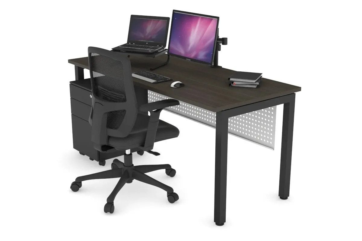 Quadro Square Legs Office Desk [1200L x 800W with Cable Scallop]