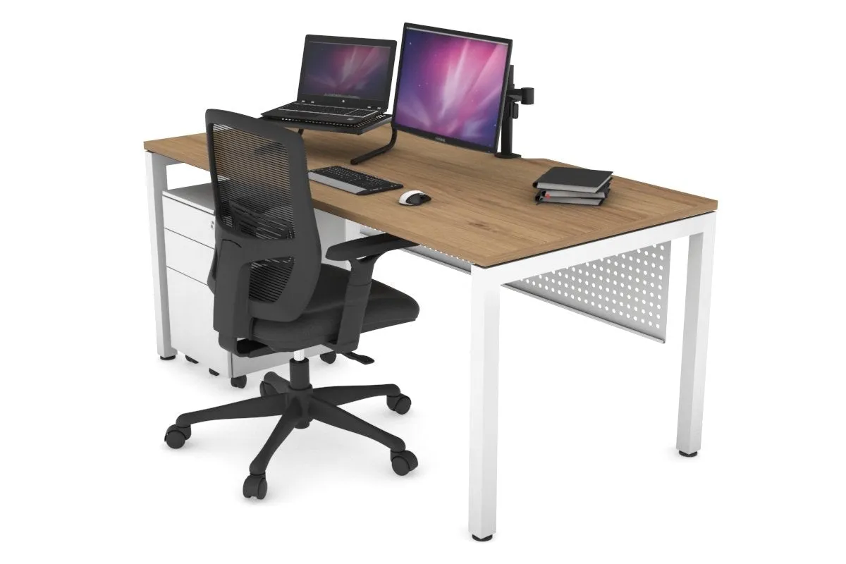 Quadro Square Legs Office Desk [1200L x 800W with Cable Scallop]